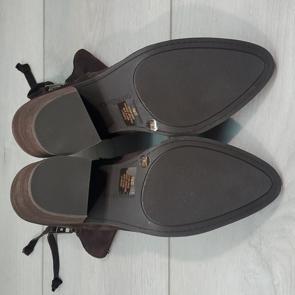 NEW Lucky Brand Ramses Patch Ankle Suede Booties Block Heels shoes sz 7M - Picture 10 of 13